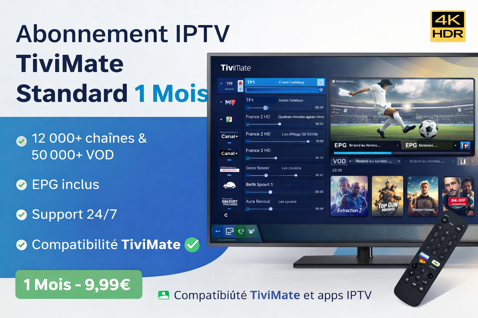 Abonnement IPTV TiviMate Standard 1 Mois