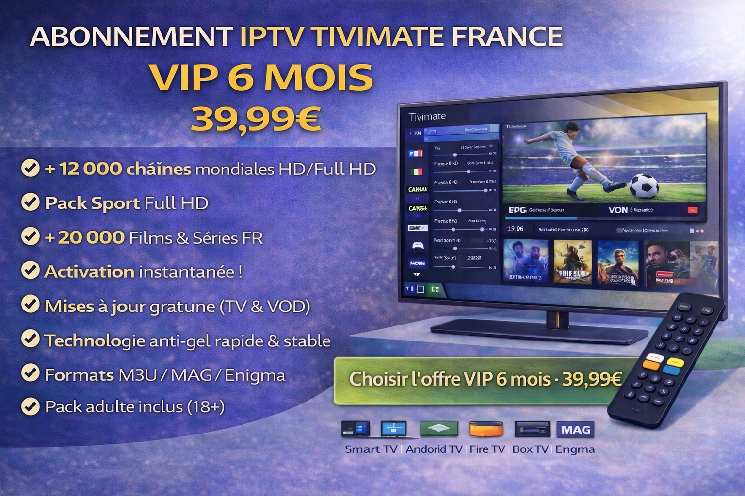 abonnement iptv tivimate