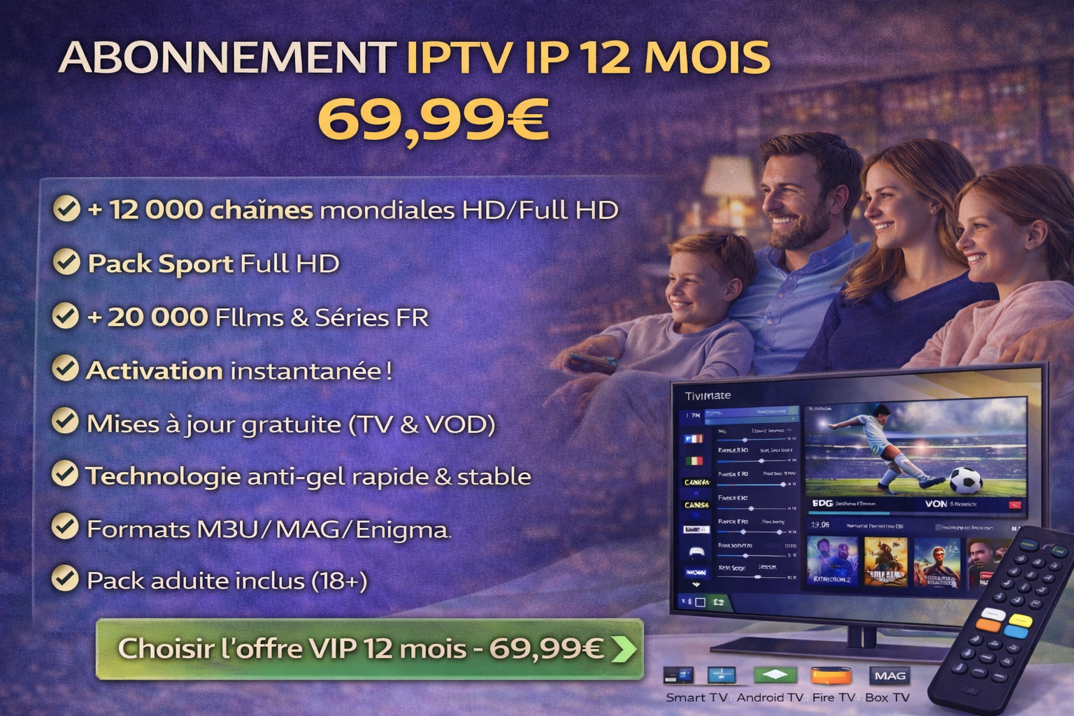Abonnement IPTV